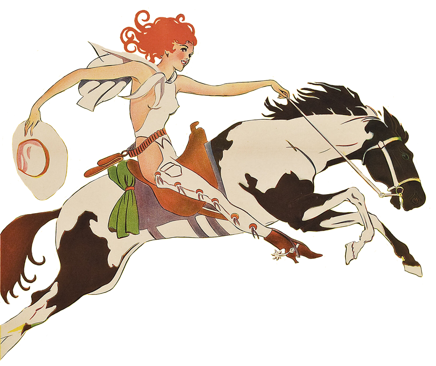 whoopee girl on horse
